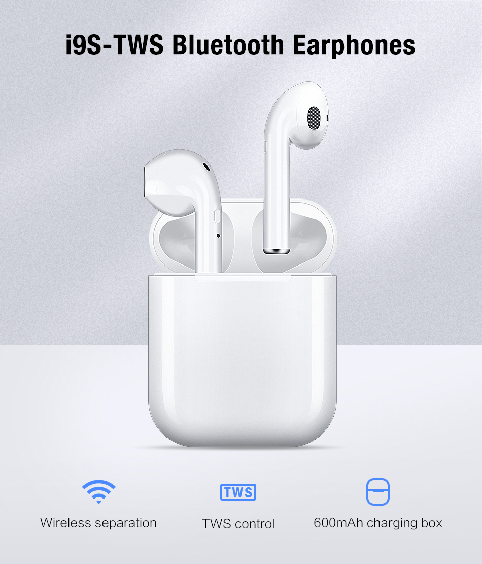 i9s Tws Headphone Wireless Bluetooth 5.0 Earphone Mini Earbuds With Mic Charging Box Sport Headset For Smart Phone