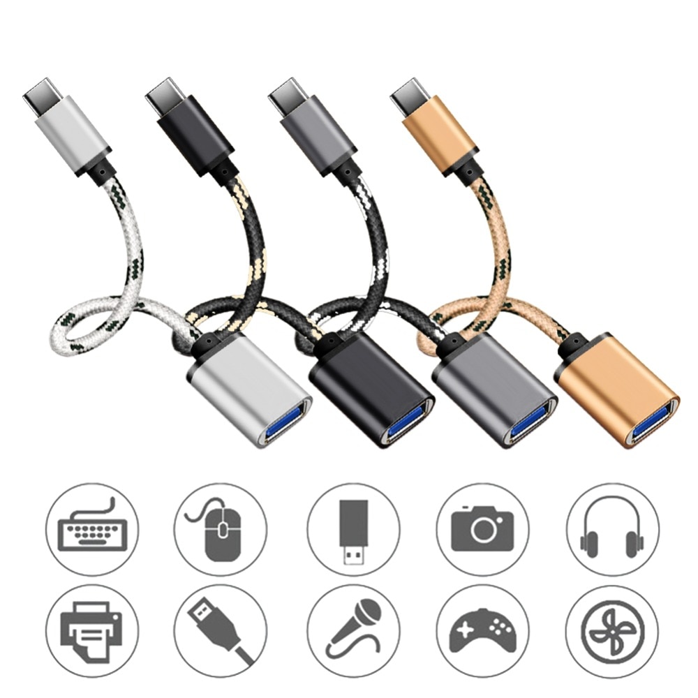 USB 2.0 Type C Male To USB 2.0 A Female OTG Data Cord Adapter Type-C OTG Adapter Cable For Sansumg LG Sony HTC Xiaomi Andriod