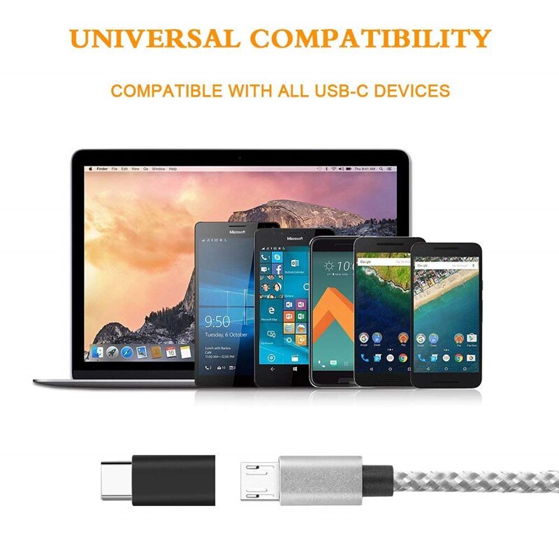 3PCS Micro USB To Type C Android Phone Cable for Huawei Sumsang Xiaomi Microusb To Typec Usbc Otg Adapter Charging Data Cable